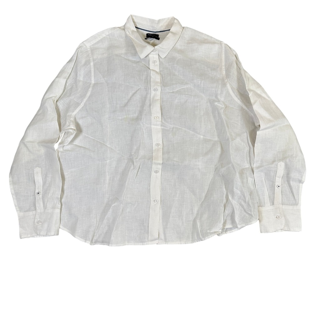 J.Crew Baird McNutt Irish Linen Slim Fit Button Down Shirt White Size 22